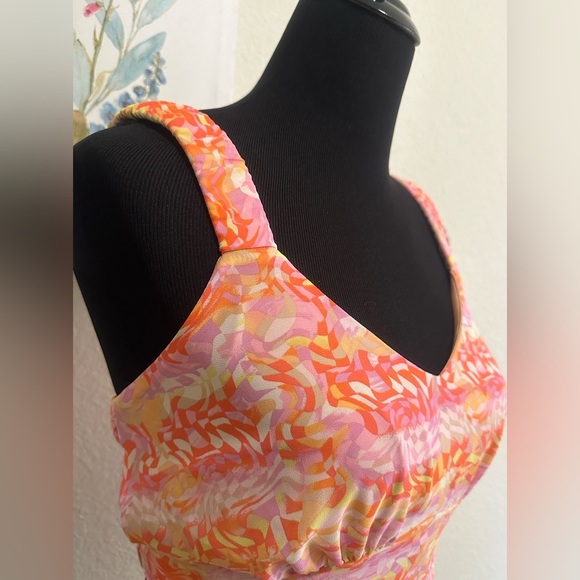 Stitch & Pine Women’s Crop Top Orange Pink Size L - Picture 2 of 4